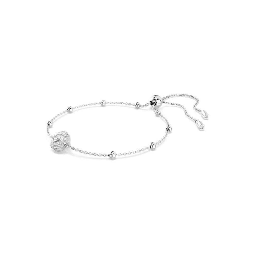 Una Angelic bracelet Round cut, White, Rhodium plated