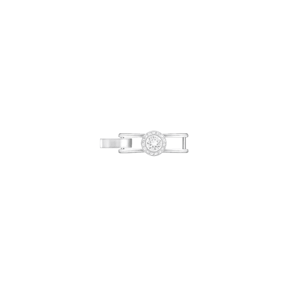 Una Angelic extender, Round cut, White, Rhodium plated