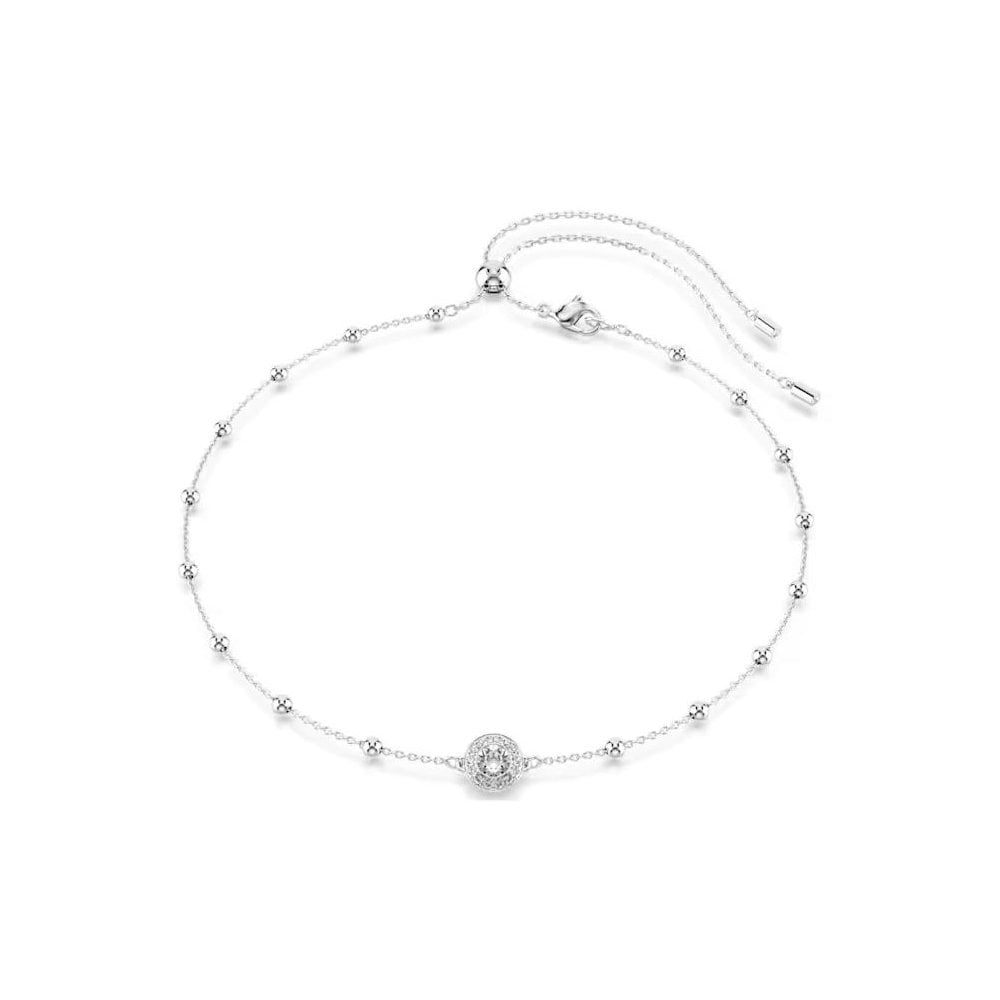 Una Angelic pendant Round cut, Double sided motifs, White, Rhodium plated