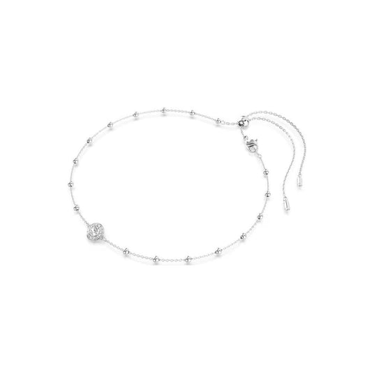 Una Angelic pendant Round cut, Double sided motifs, White, Rhodium plated