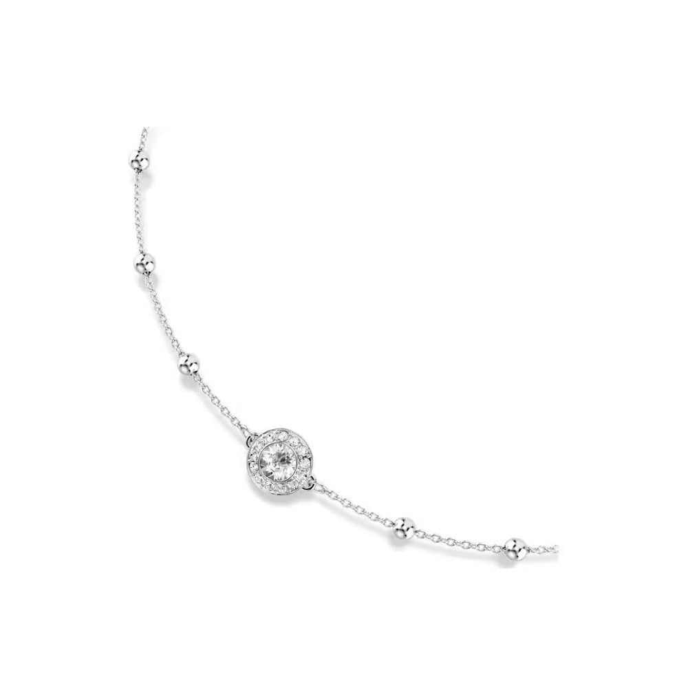 Una Angelic pendant Round cut, Double sided motifs, White, Rhodium plated