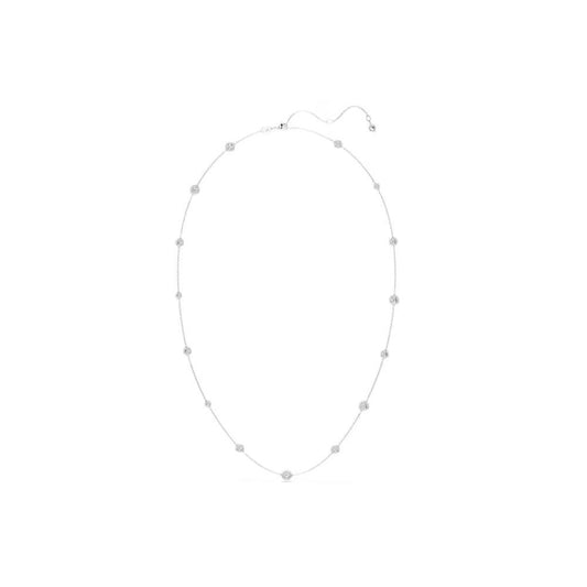 Una Angelic strandage Round cut, White, Rhodium plated