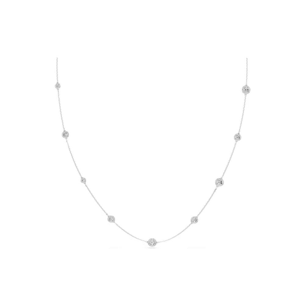 Una Angelic strandage Round cut, White, Rhodium plated