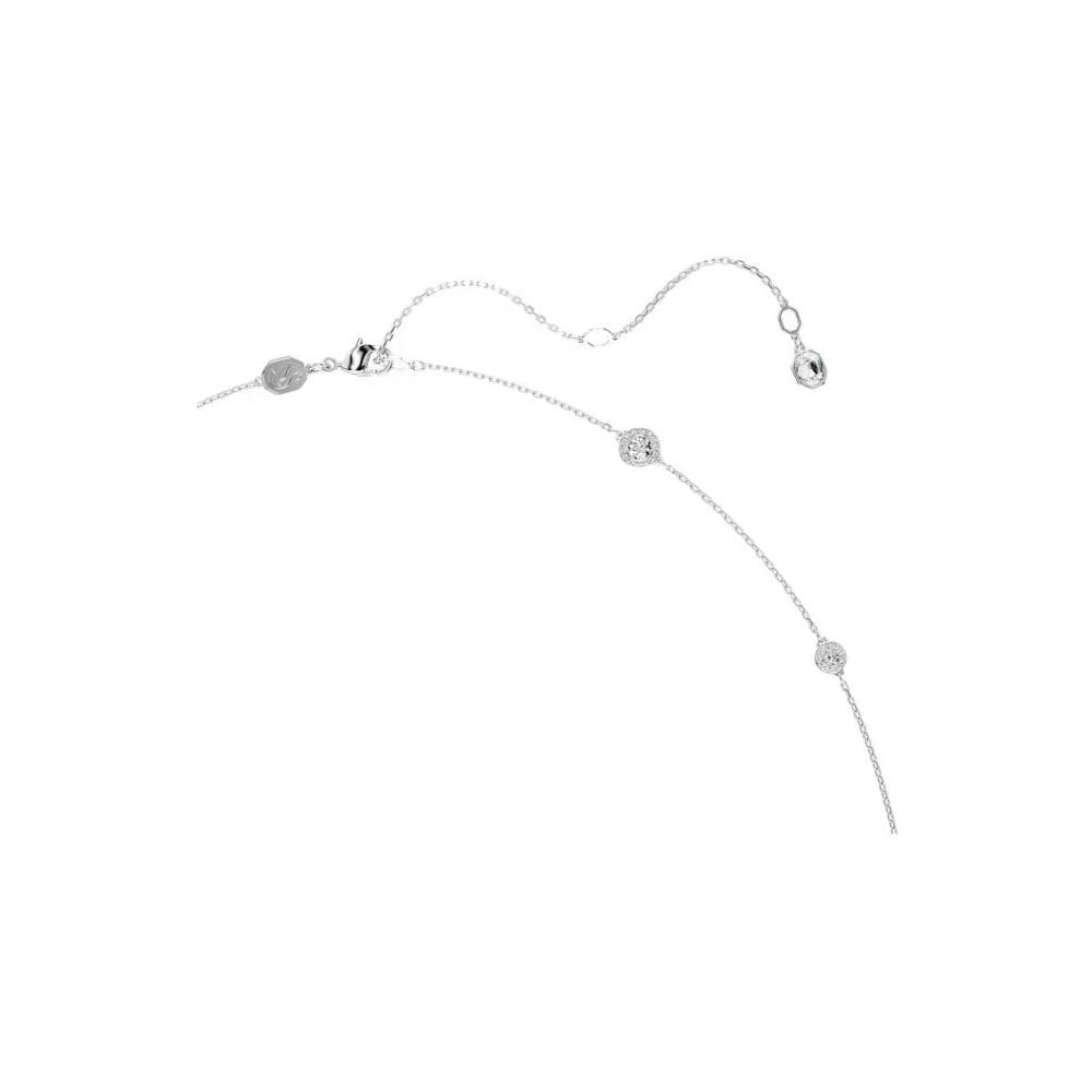 Una Angelic strandage Round cut, White, Rhodium plated