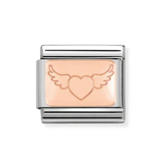 Nomination Classic Rose Heart with Wings Charm