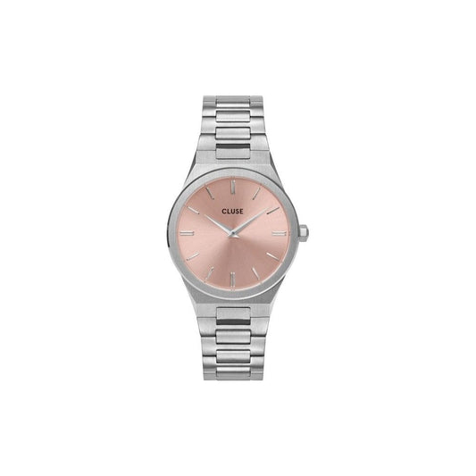 VIGOUREUX X ANKAT STAINLESS STEEL LADIES BRACELET WATCH WITH PINK DIAL