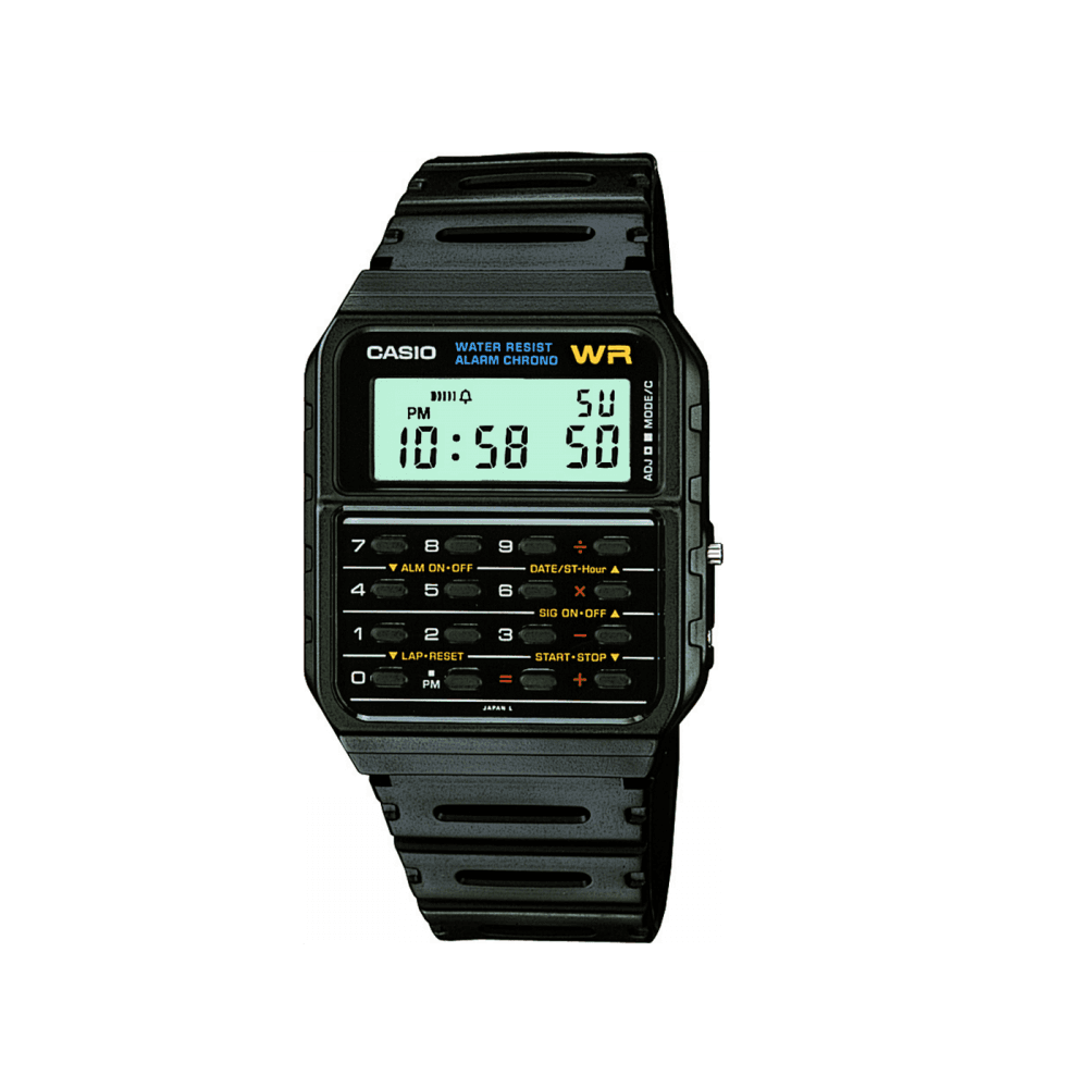VINTAGE CALCULATOR DIGITAL BLACK BRACELET UNISEX WATCH