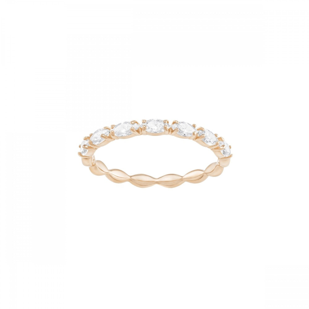 VITTORE MARQUISE RING, WHITE SWAROVSKI CRYSTALS, ROSE-GOLD TONE PLATED