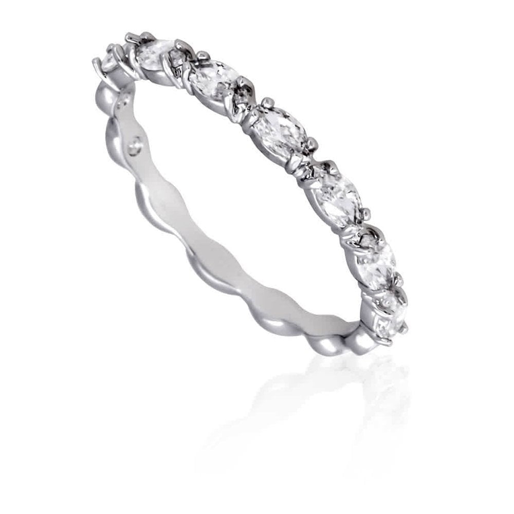 VITTORE MARQUISE SILVER CLEAR SWAROVSKI CRYSTAL RING