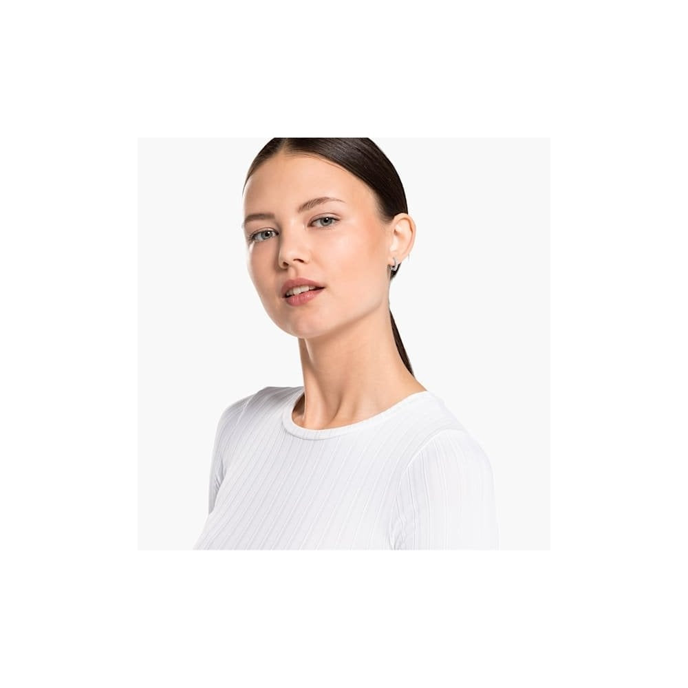 VITTORE MINI HOOP RHODIUM FINISHED EARRINGS WITH WHITE CRYSTALS