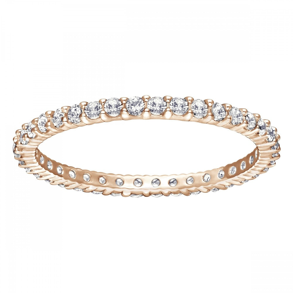 VITTORE RING, WHITE, ROSE-GOLD TONE PLATED