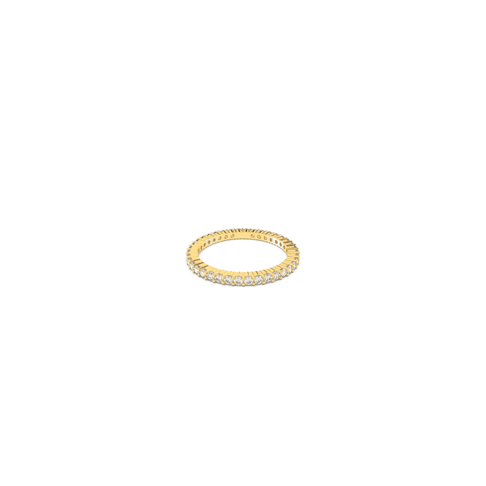 Vittore ring, Round cut, White, Gold-tone plated