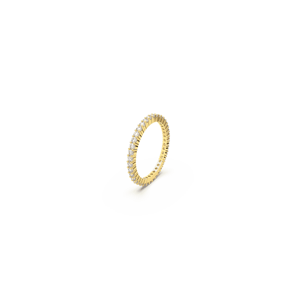 Vittore ring, Round cut, White, Gold-tone plated