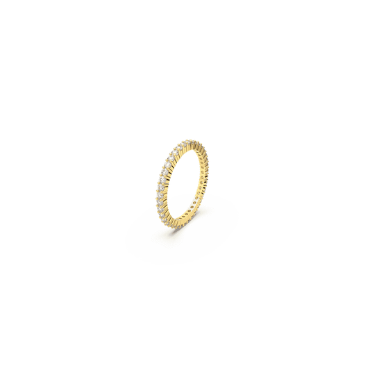 Vittore ring, Round cut, White, Gold-tone plated