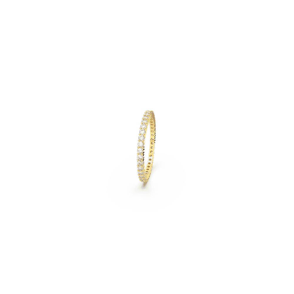 Vittore ring, Round cut, White, Gold-tone plated