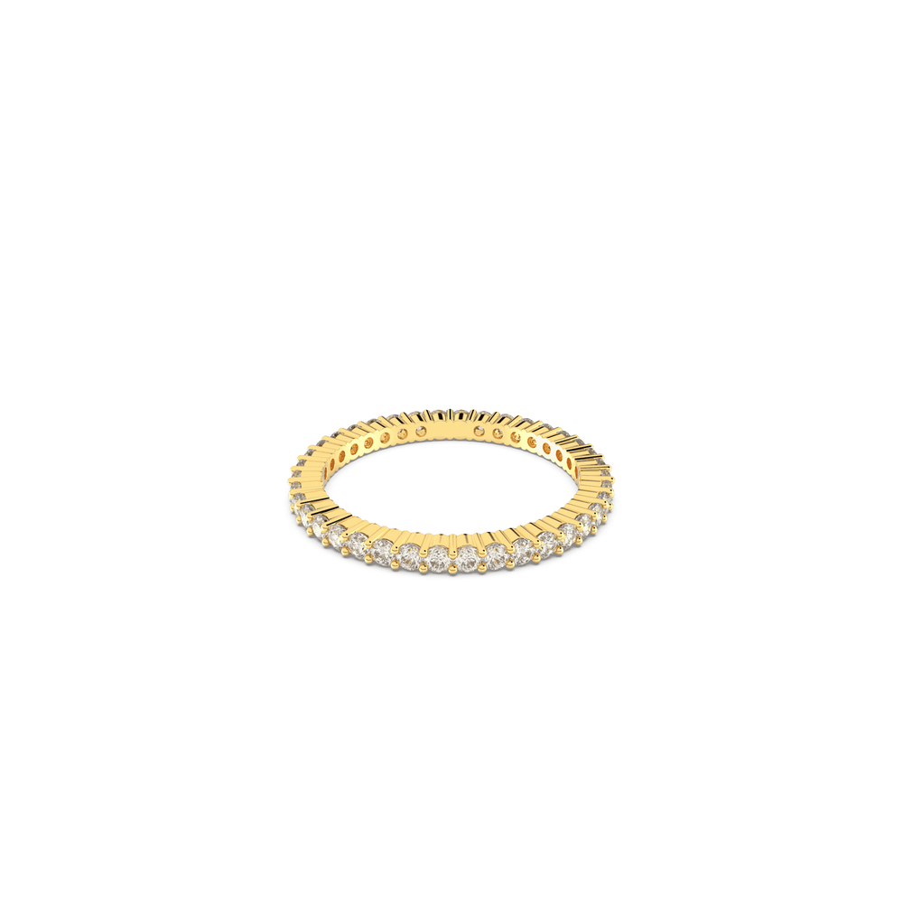 Vittore ring, Round cut, White, Gold-tone plated