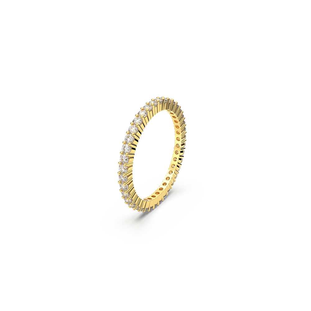 Vittore ring, Round cut, White, Gold-tone plated
