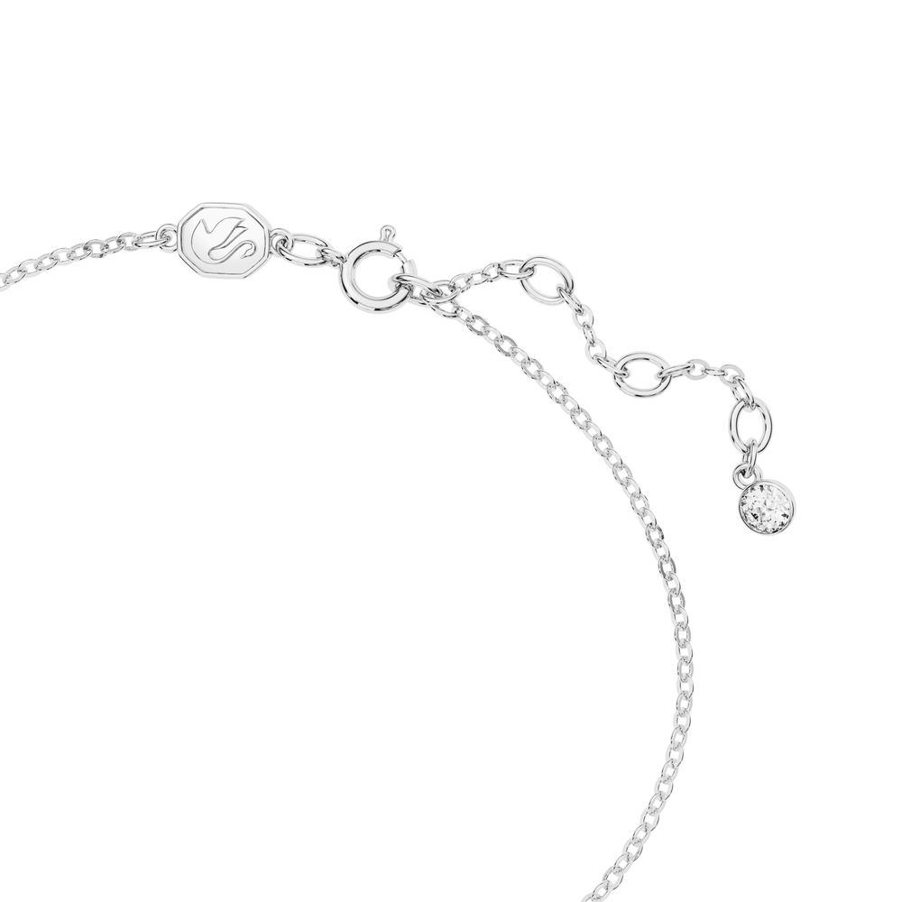 Volta bracelet, Bow, White, Rhodium plated