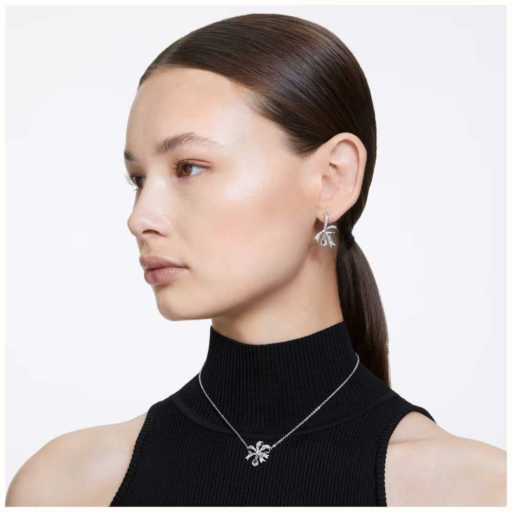 Volta set, Bow, White, Rhodium plated