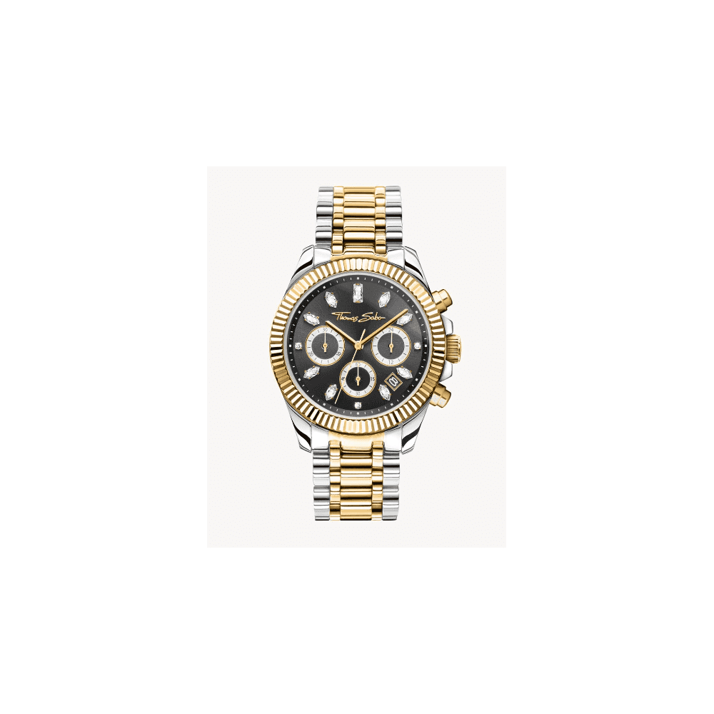 Watch Divine Chrono with dial in black yellow gold-coloured