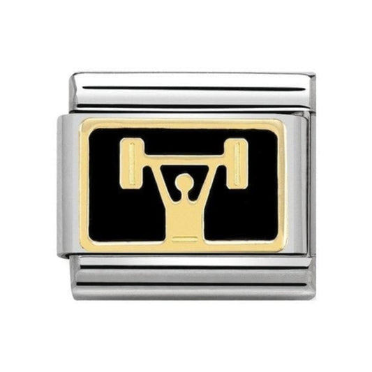 Weigthlifter Yellow Gold on Black Background