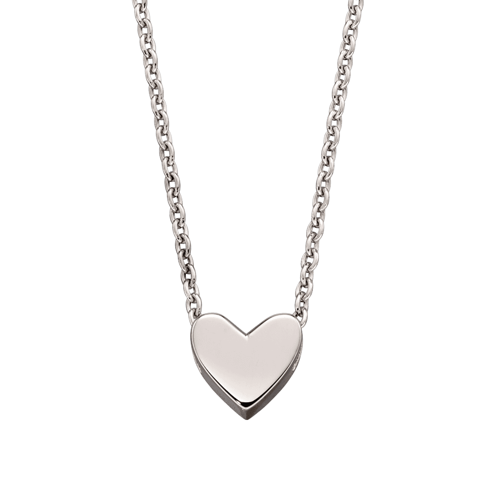 ZAHRA SINGLE HEART STERLING SILVER ENGRAVABLE NECKLACE