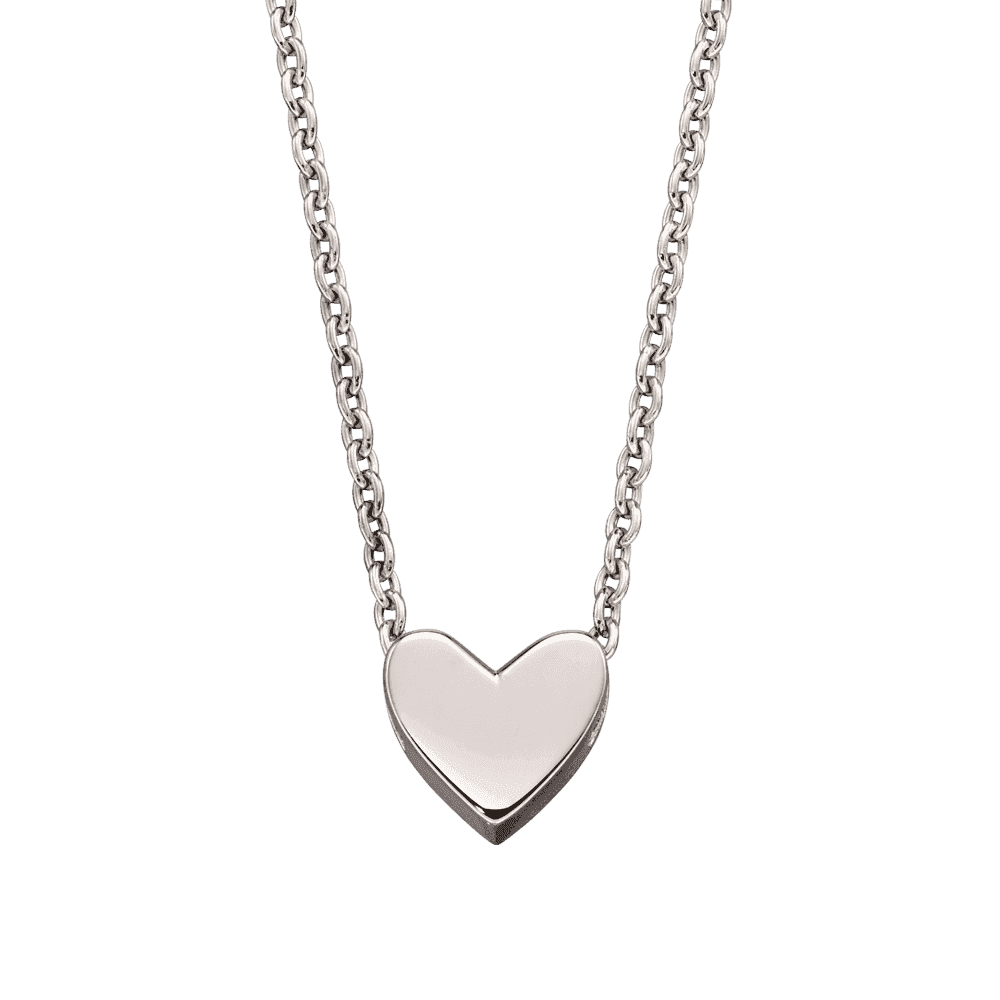 ZAHRA SINGLE HEART STERLING SILVER ENGRAVABLE NECKLACE