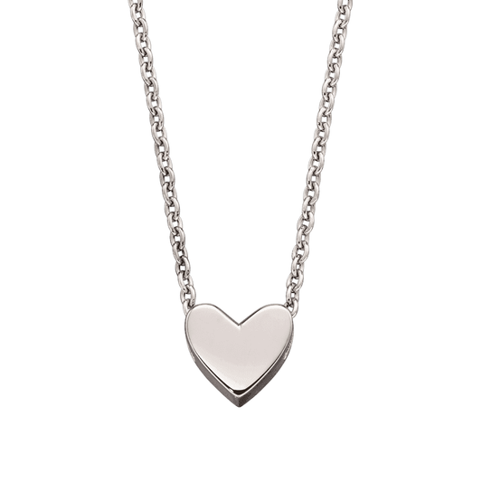 ZAHRA SINGLE HEART STERLING SILVER ENGRAVABLE NECKLACE