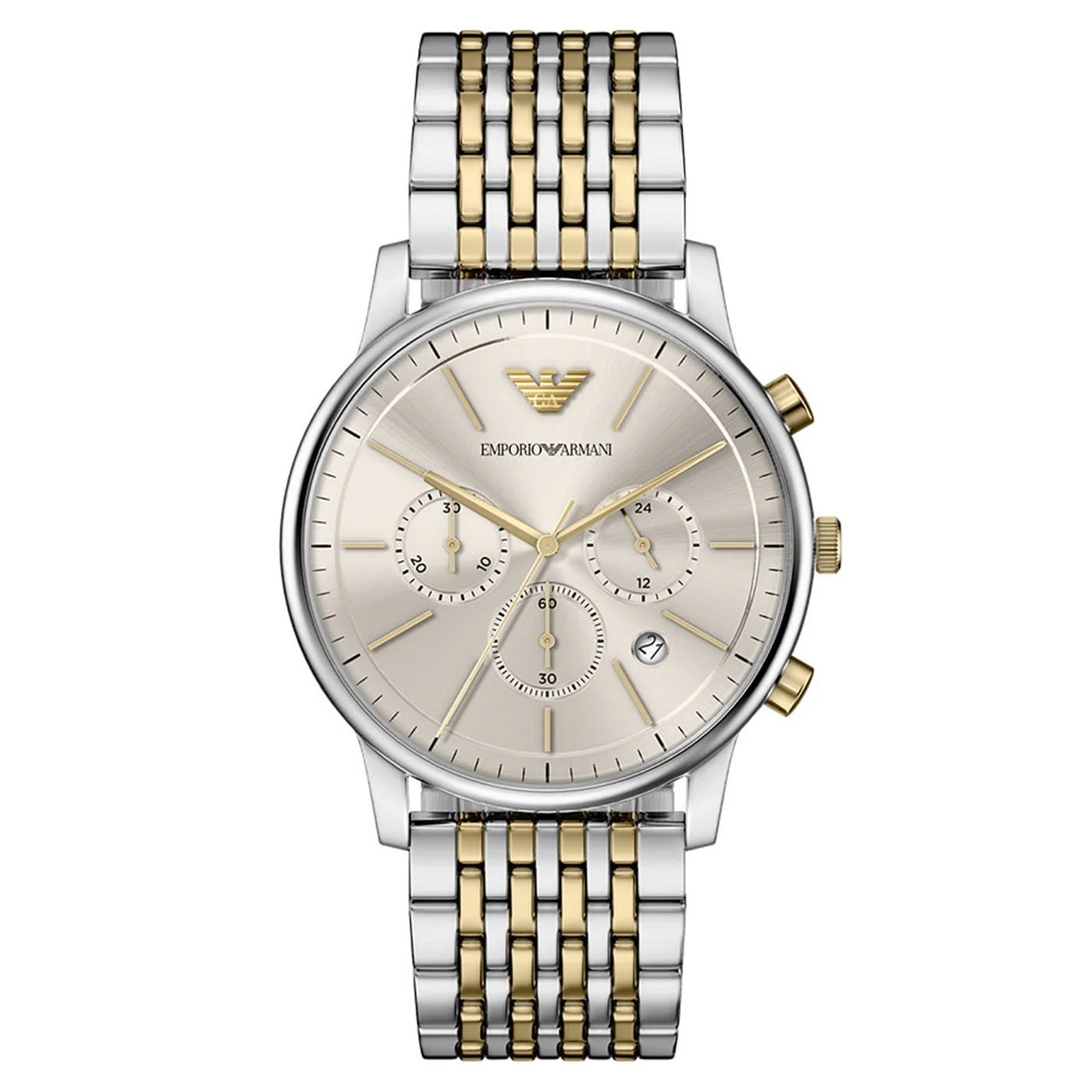 ARMANI GENTS TWO-TONED STAINLESS STEEL WATCH