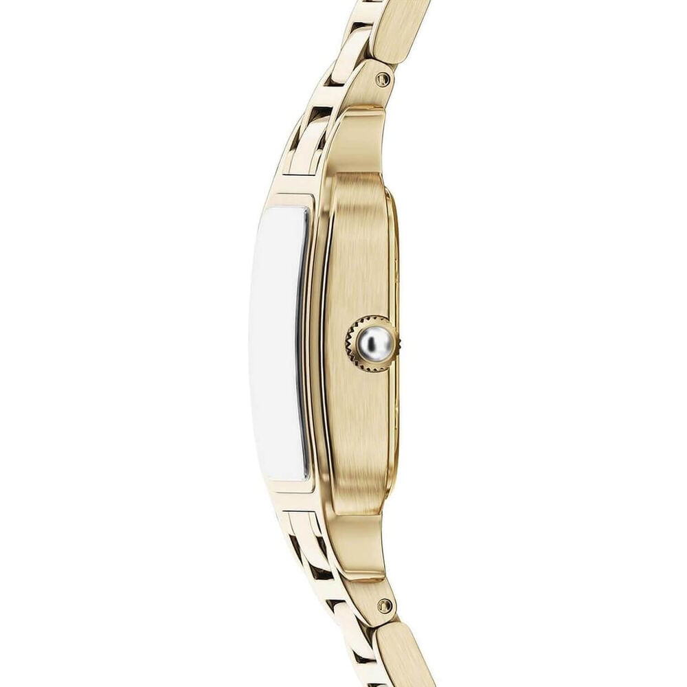 ARMANI MOP SQUARE DIAL LADIES STAINLESS STEEL WATCH