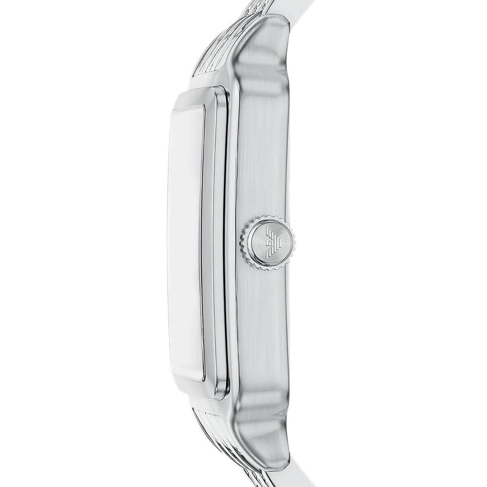ARMANI BLUE RECTANGULAR DIAL GENTS STAINLESS STEEL WATCH