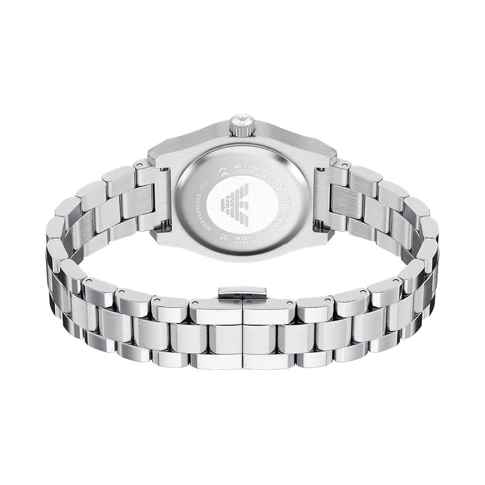 ARMANI BLUE DIAL LADIES STAINLESS STEEL WATCH