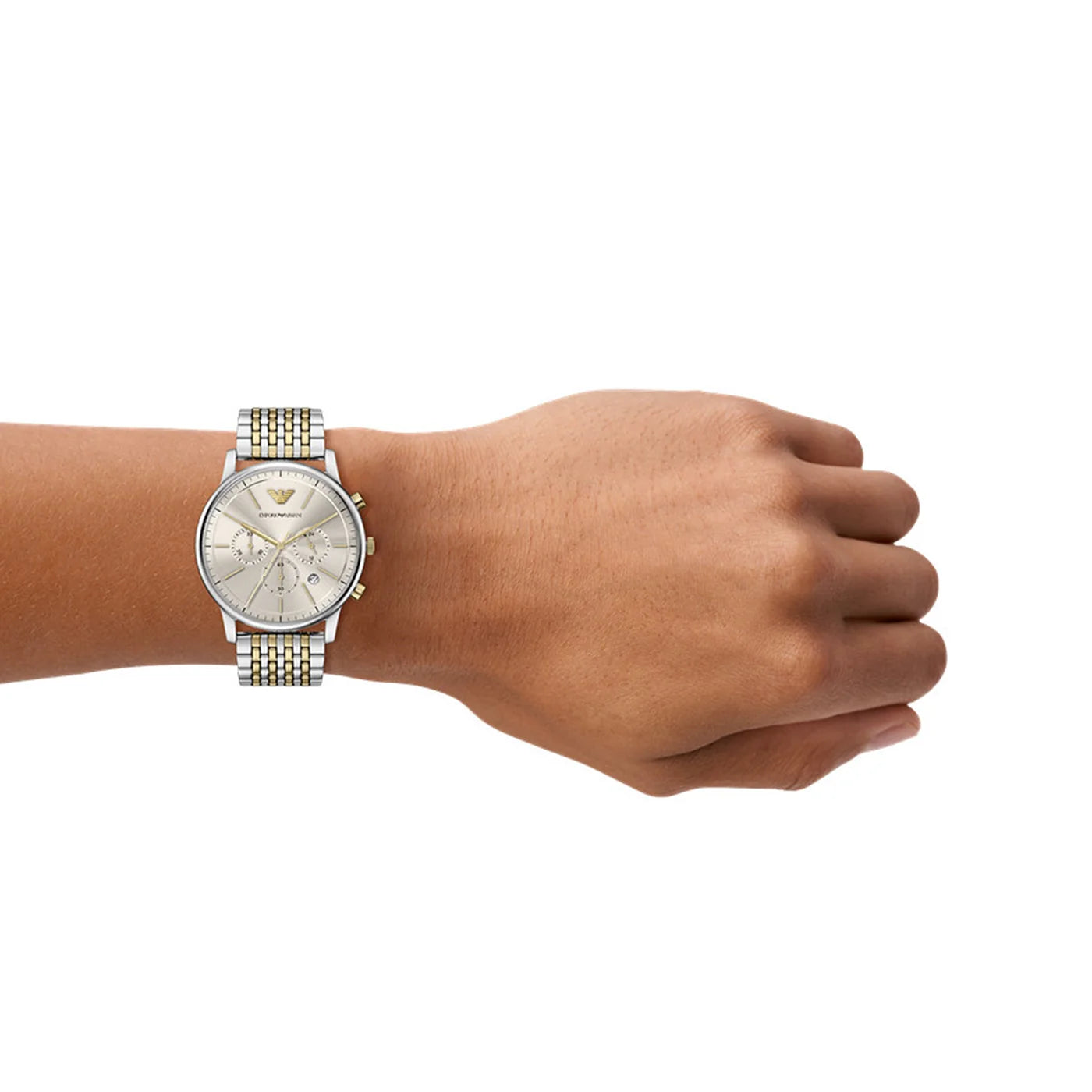 ARMANI GENTS TWO-TONED STAINLESS STEEL WATCH