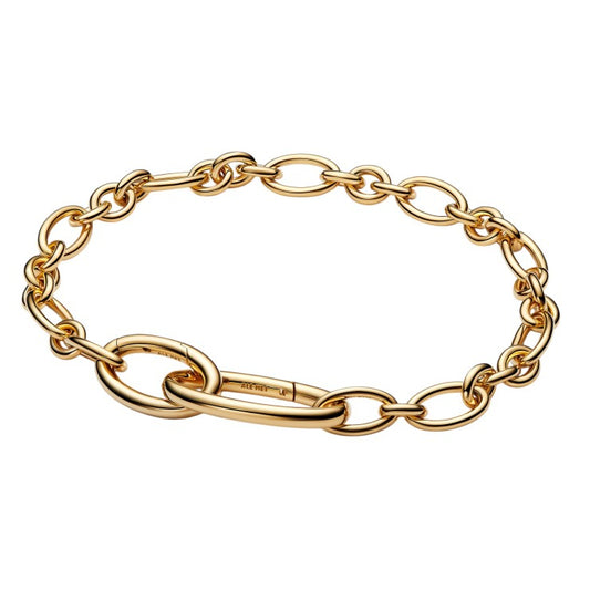 14ct Gold on Silver Pandora Me Oval Link Bracelet