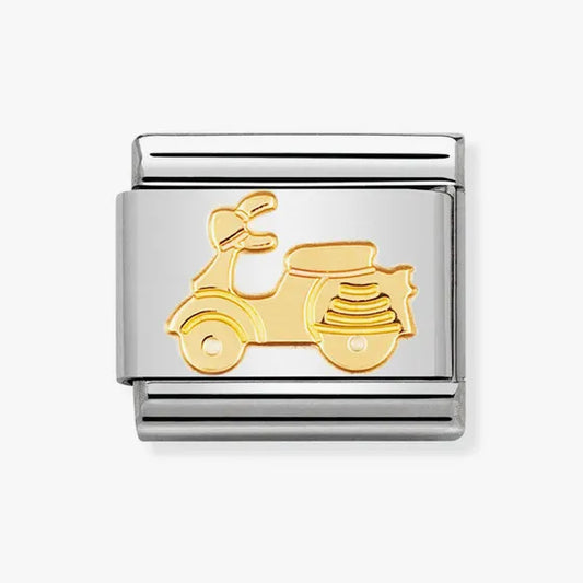 18CT SCOOTER CHARM ON STAINLESS STEEL CHARM