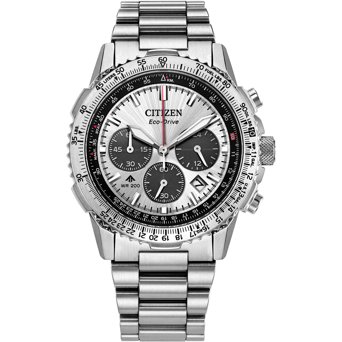 CITIZEN ECO DRIVE PROMASTER AIR NAVIHAWK GENTS STAINLESS STEEL WATCH