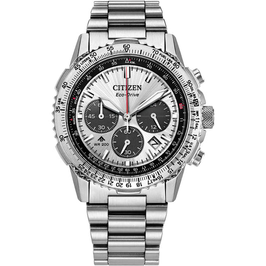 CITIZEN ECO DRIVE PROMASTER AIR NAVIHAWK GENTS STAINLESS STEEL WATCH