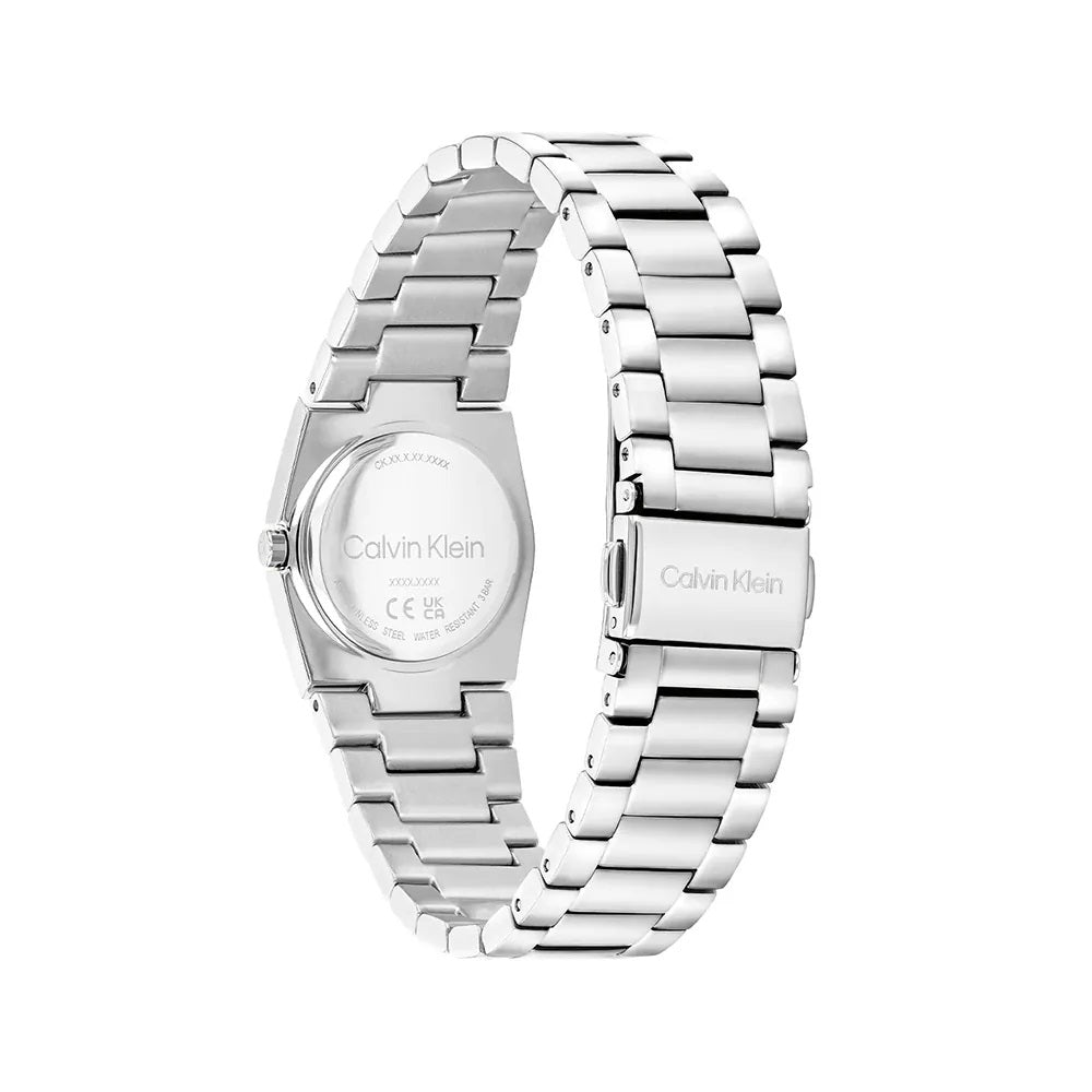 CALVIN KLEIN LADIES BLACK DIAL STAINLESS STEEL WATCH