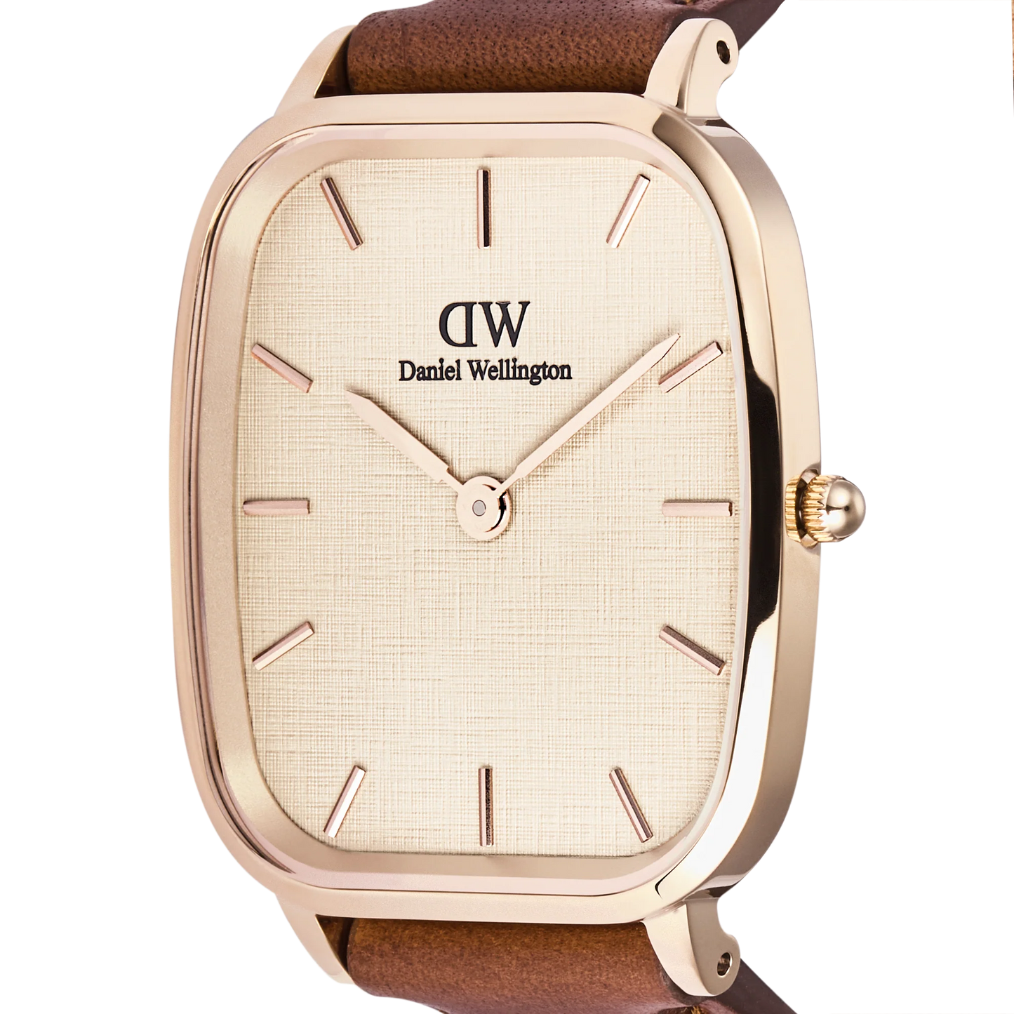 DW MARLON SHEFFIELD LINED GOLD GENTS BLACK LEATHER WATCH