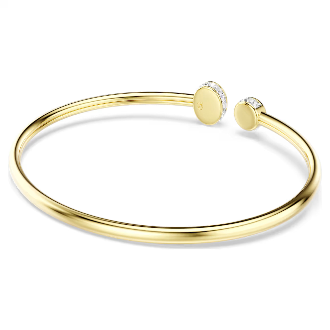 Gold Chroma Blue & Clear Stone Mixed Cuts Swarovski Bangle