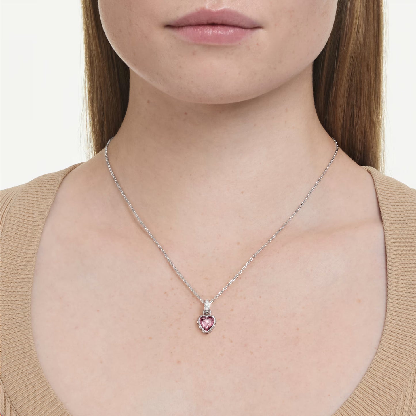 Pink Heart Chroma Mixed Cuts Swarovski Pendant