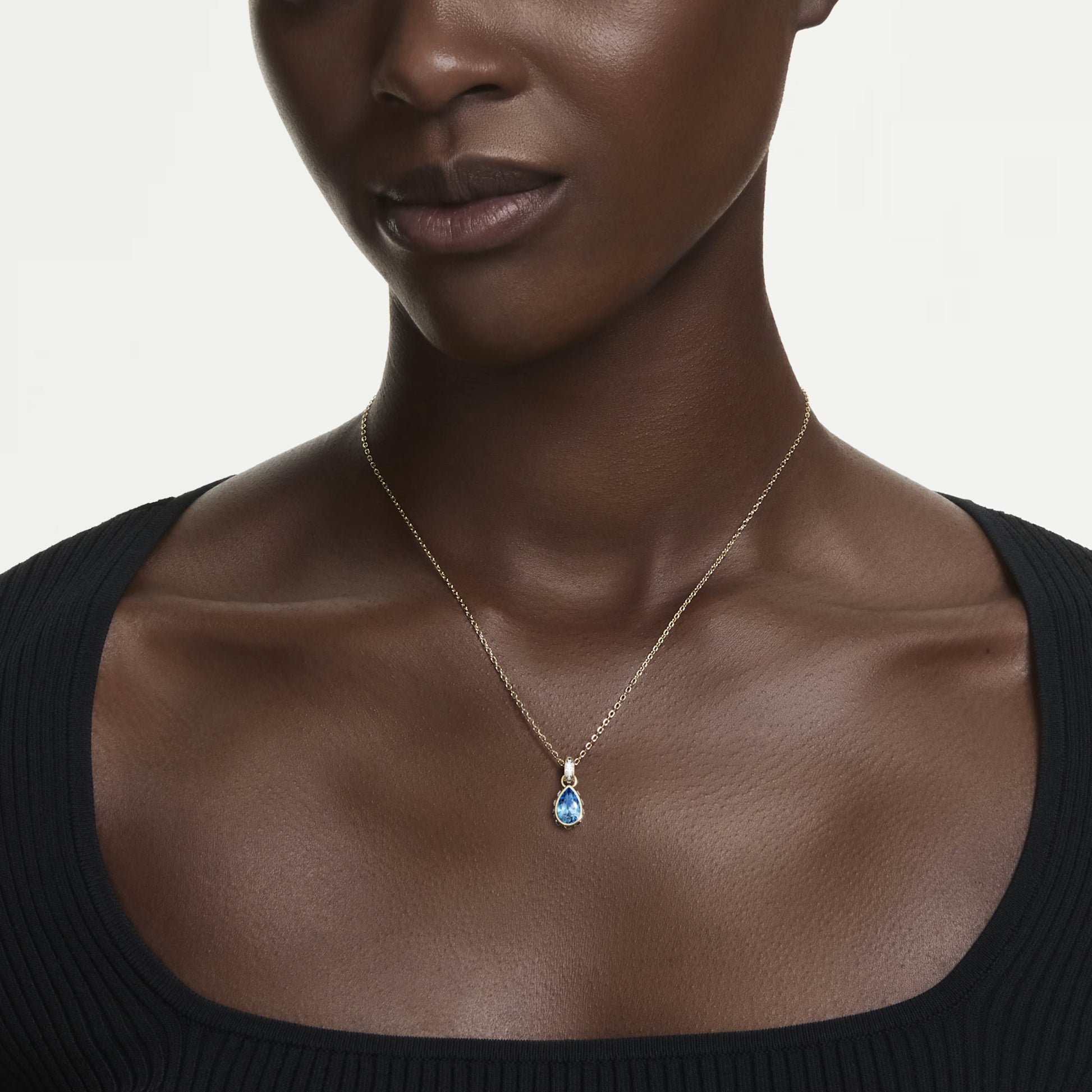 Blue Pear Cut Chroma Swarovski Pendant