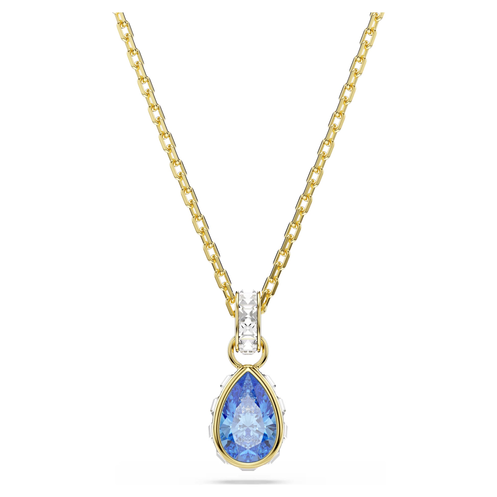 Blue Pear Cut Chroma Swarovski Pendant