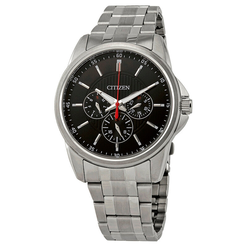 Citizen Black Chronograph Dial Gents Stainless Steel Watch