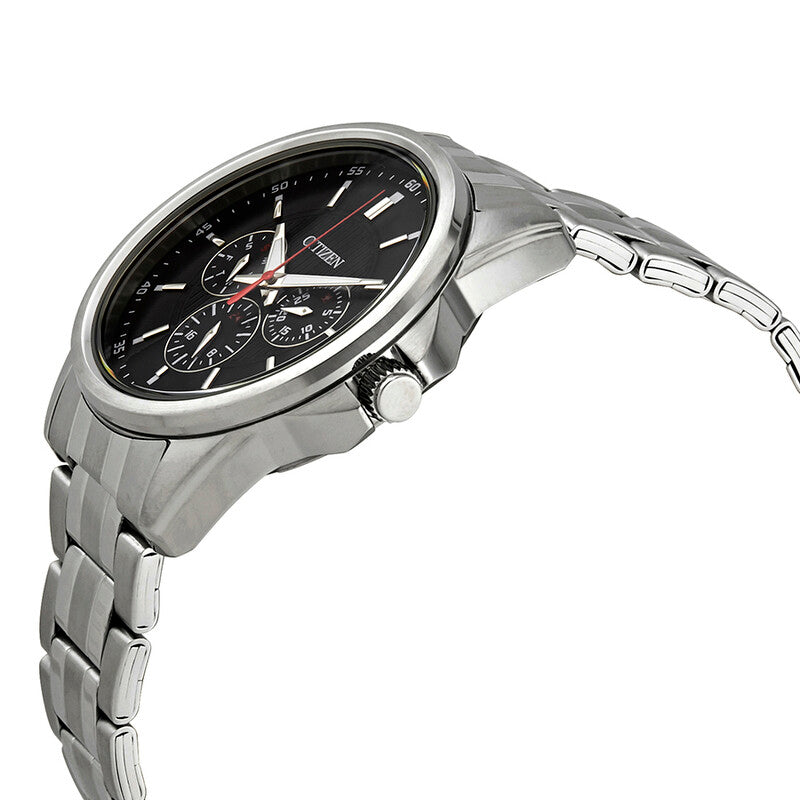Citizen Black Chronograph Dial Gents Stainless Steel Watch