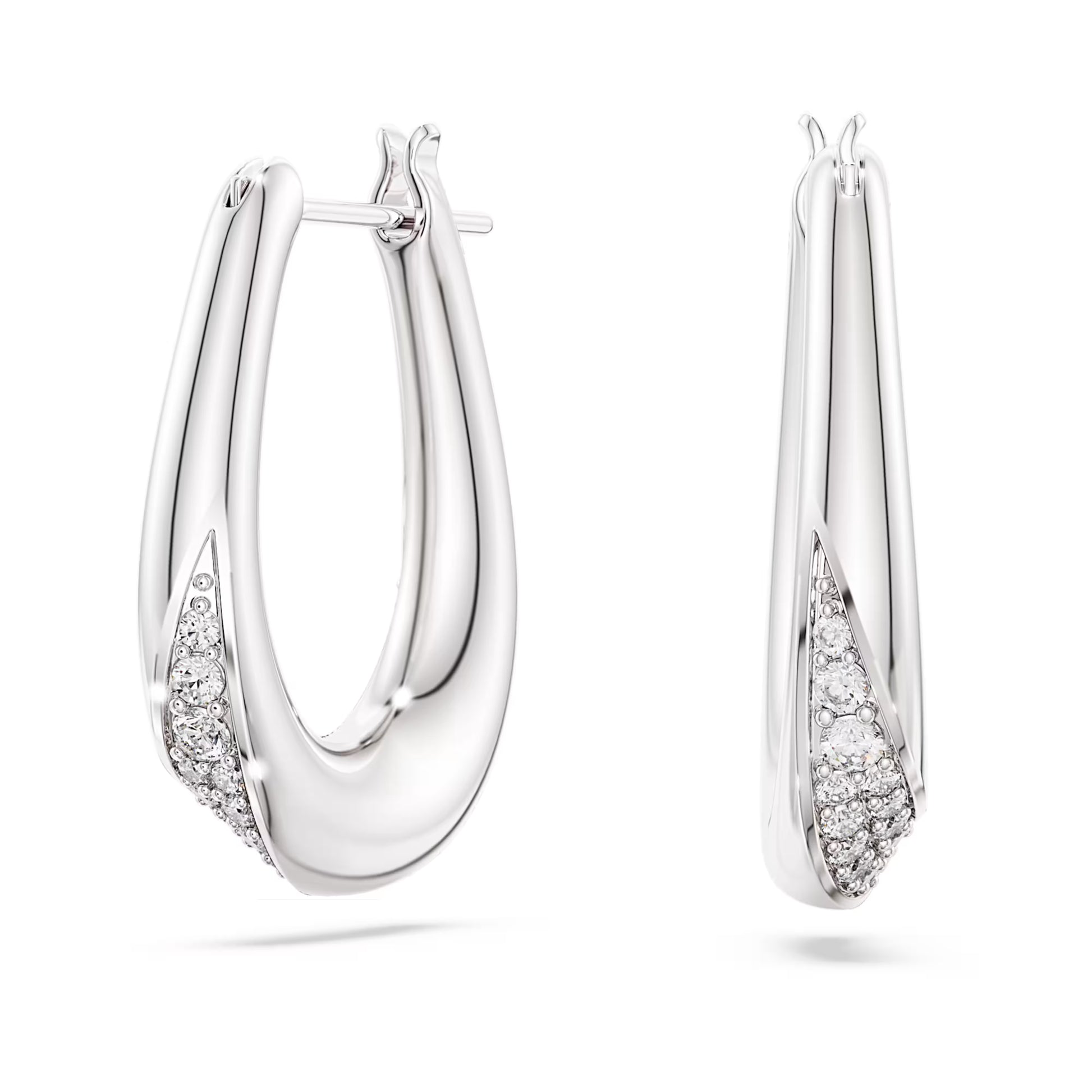 Classica Sterling Silver Swarovski Hoop Earrings