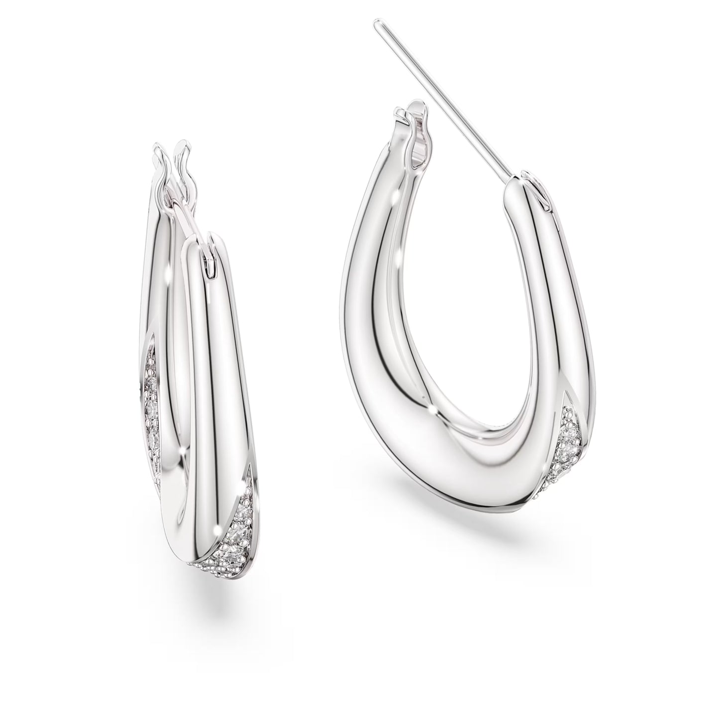 Classica Sterling Silver Swarovski Hoop Earrings