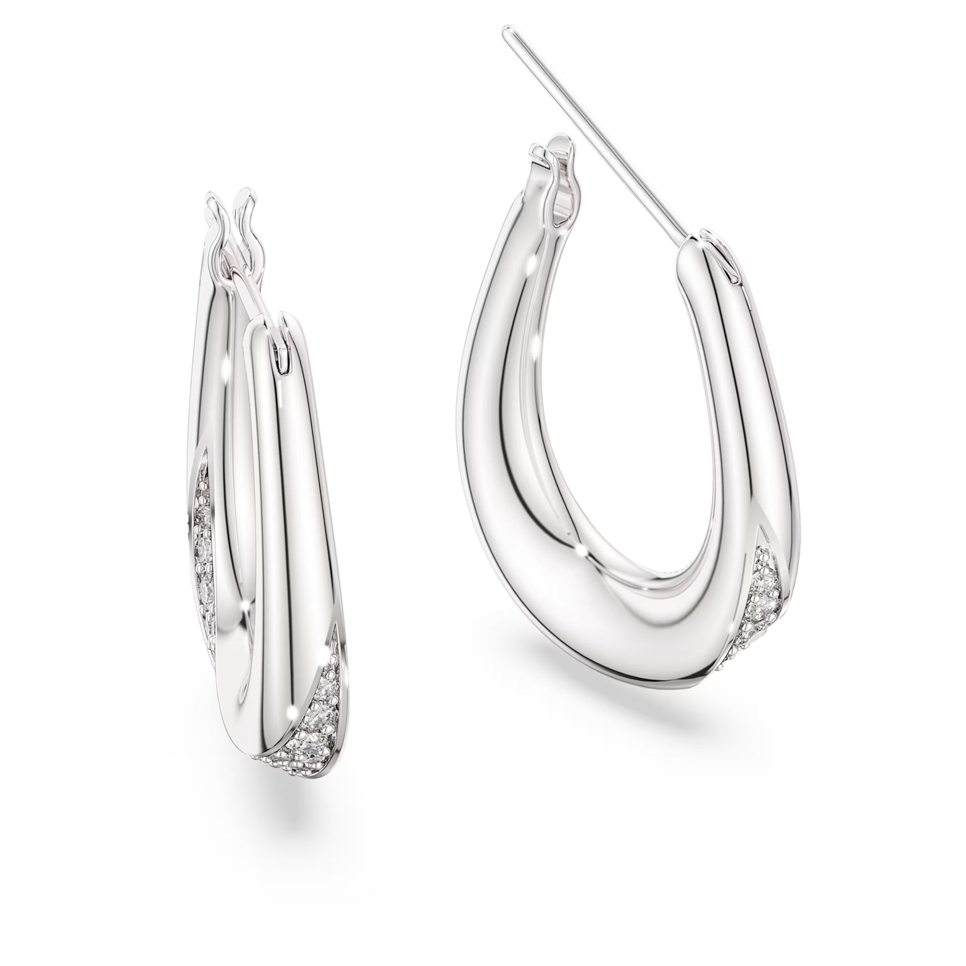 Classica Sterling Silver Swarovski Hoop Earrings