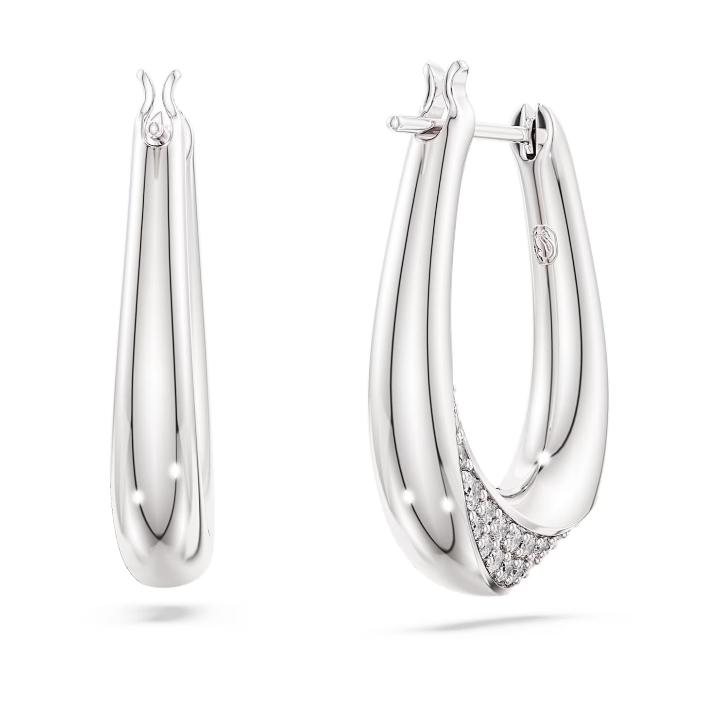 Classica Sterling Silver Swarovski Hoop Earrings