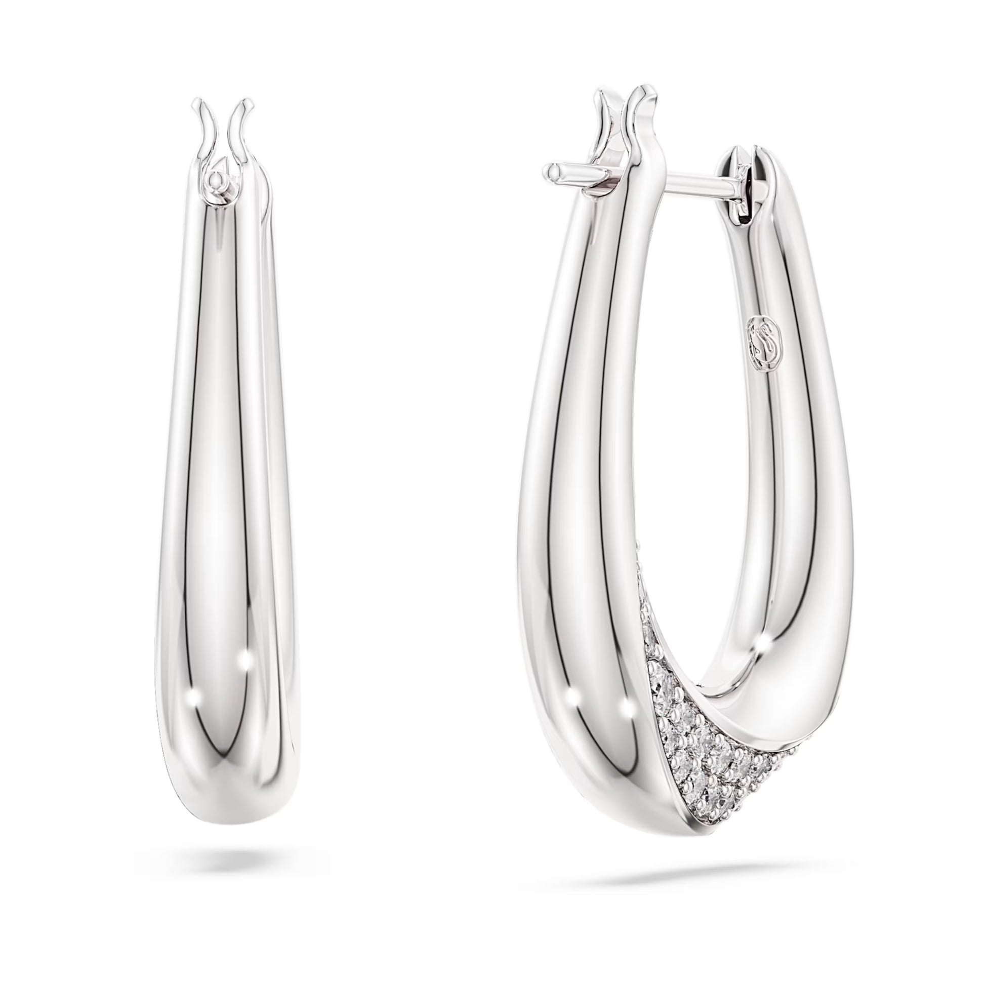 Classica Sterling Silver Swarovski Hoop Earrings